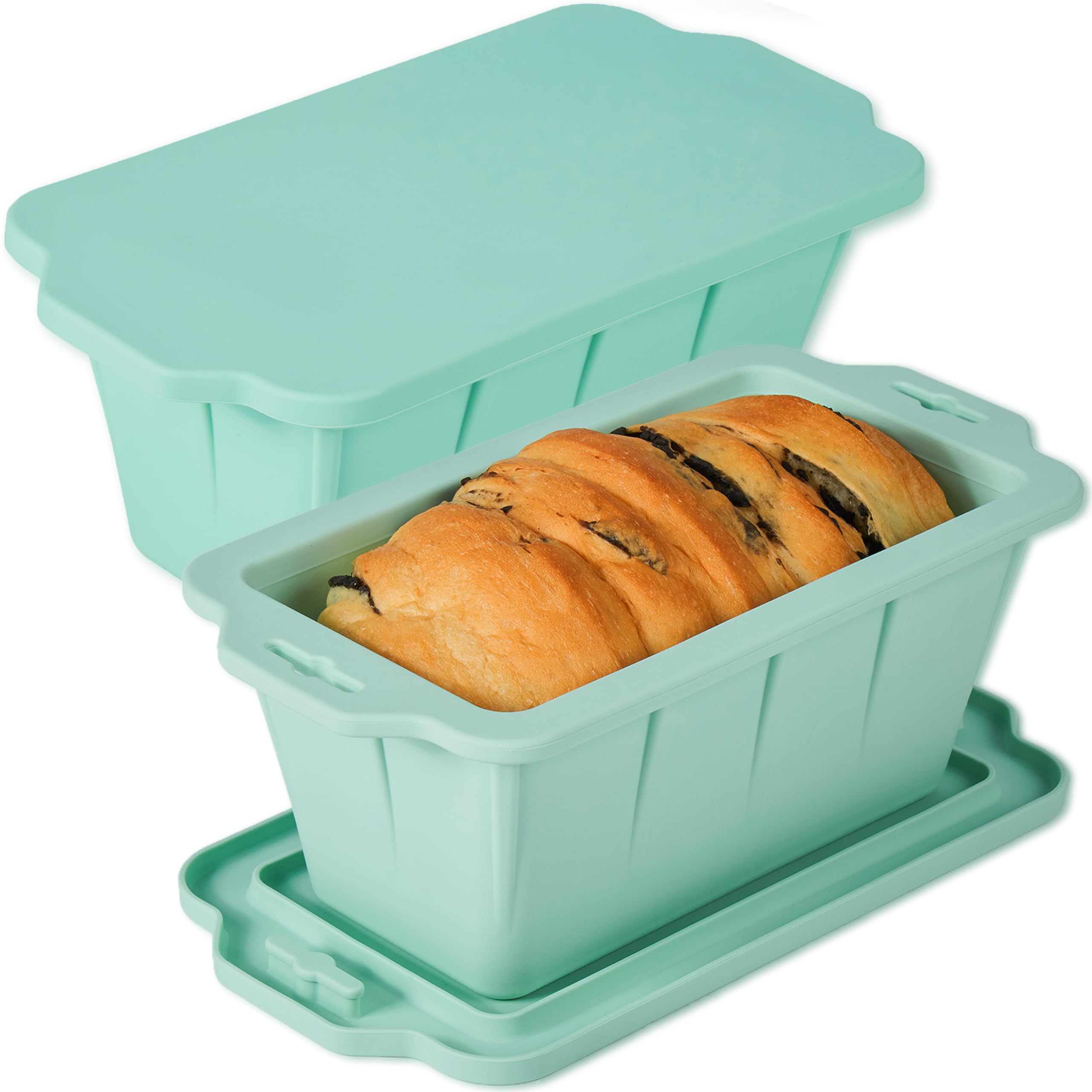 MacaRio molde silicona con tapa para pan, ideal para dos hogazas caseras