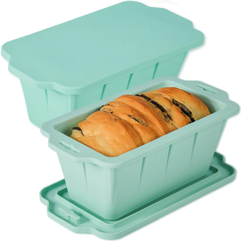 MacaRio molde silicona con tapa para pan, ideal para dos hogazas caseras