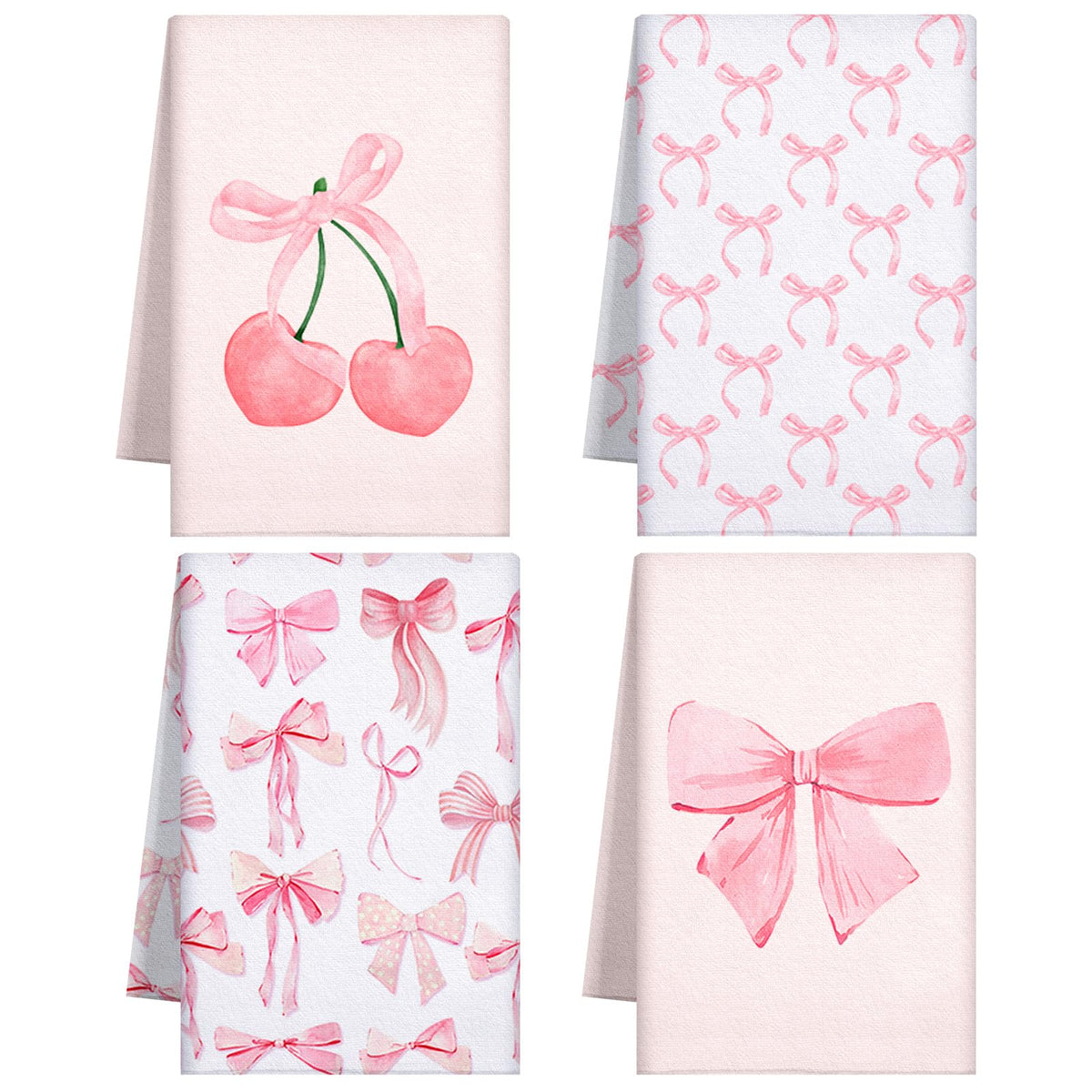 Macarrie toallas cocina lazo rosa 4 piezas 18x26 pulgadas absorbentes