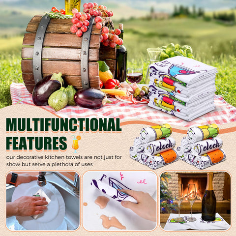 Toallas decorativas Macarrie para cocina, duraderas y lavables