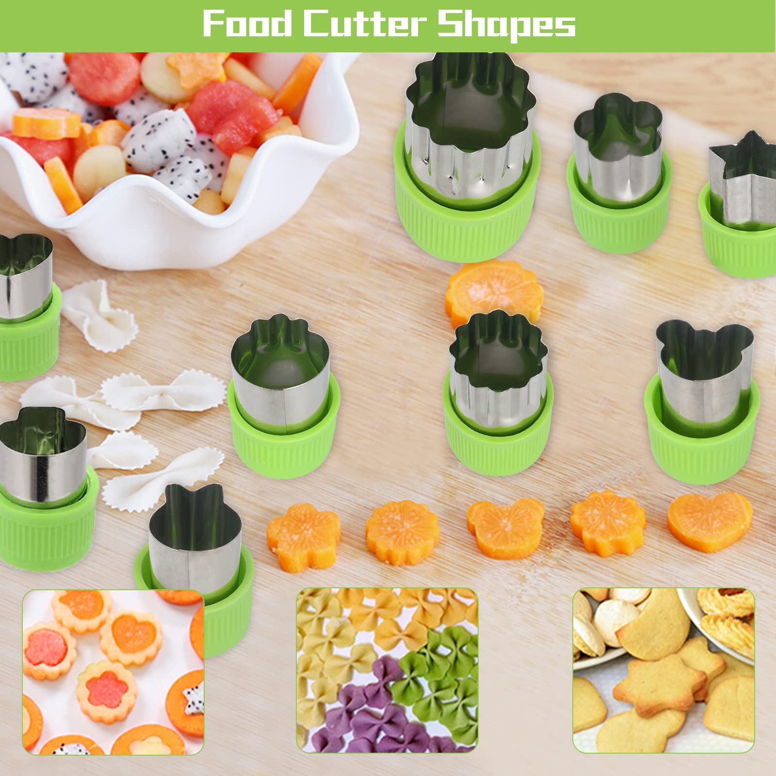Machomby formas-cortador-fruta, 9 figuras para decorar platos.