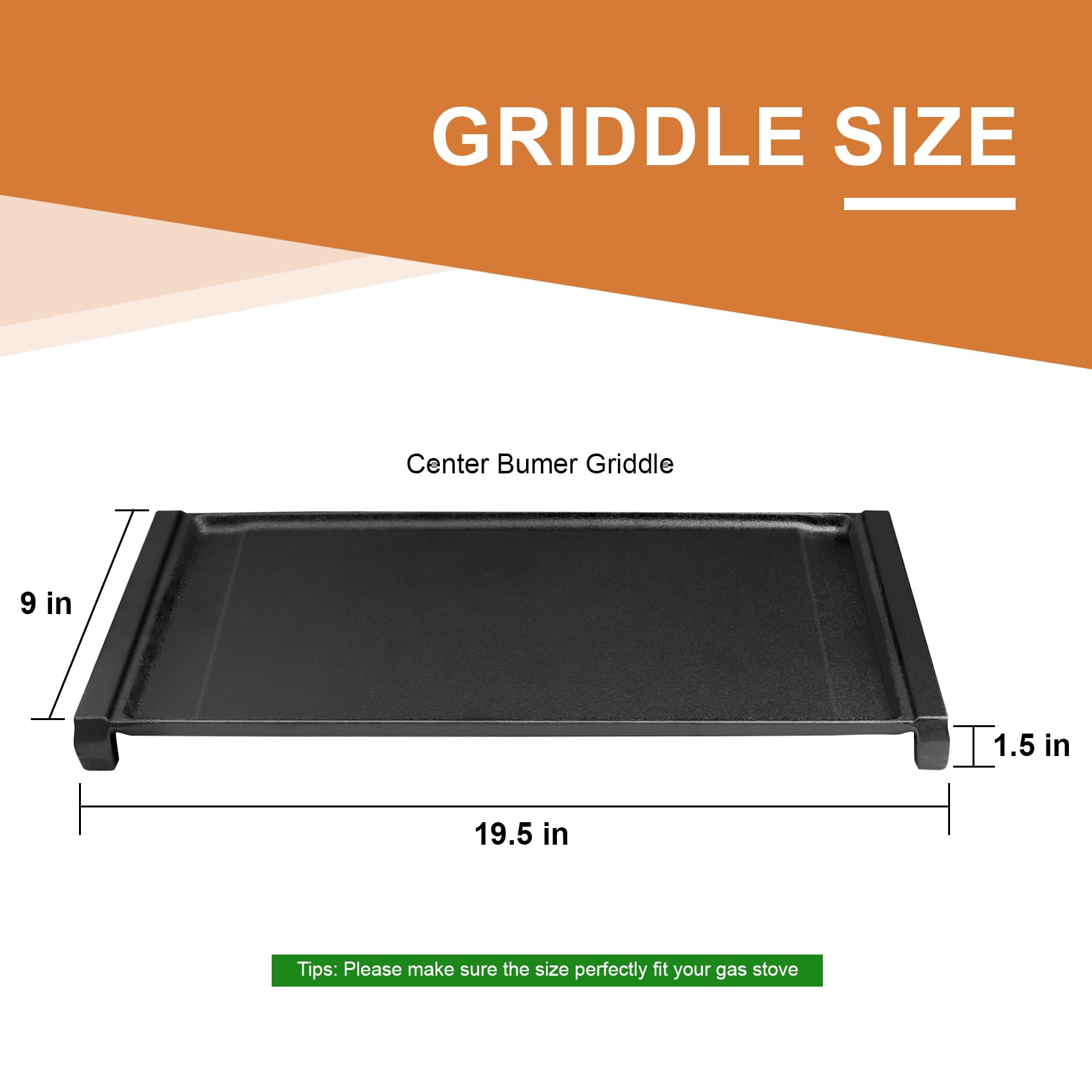 macifeci griddle centro con soporte estable para uso diario en estufas GE.