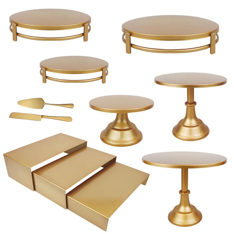 MACIFECI base torta oro 1, soporte elegante para pastel de bodas