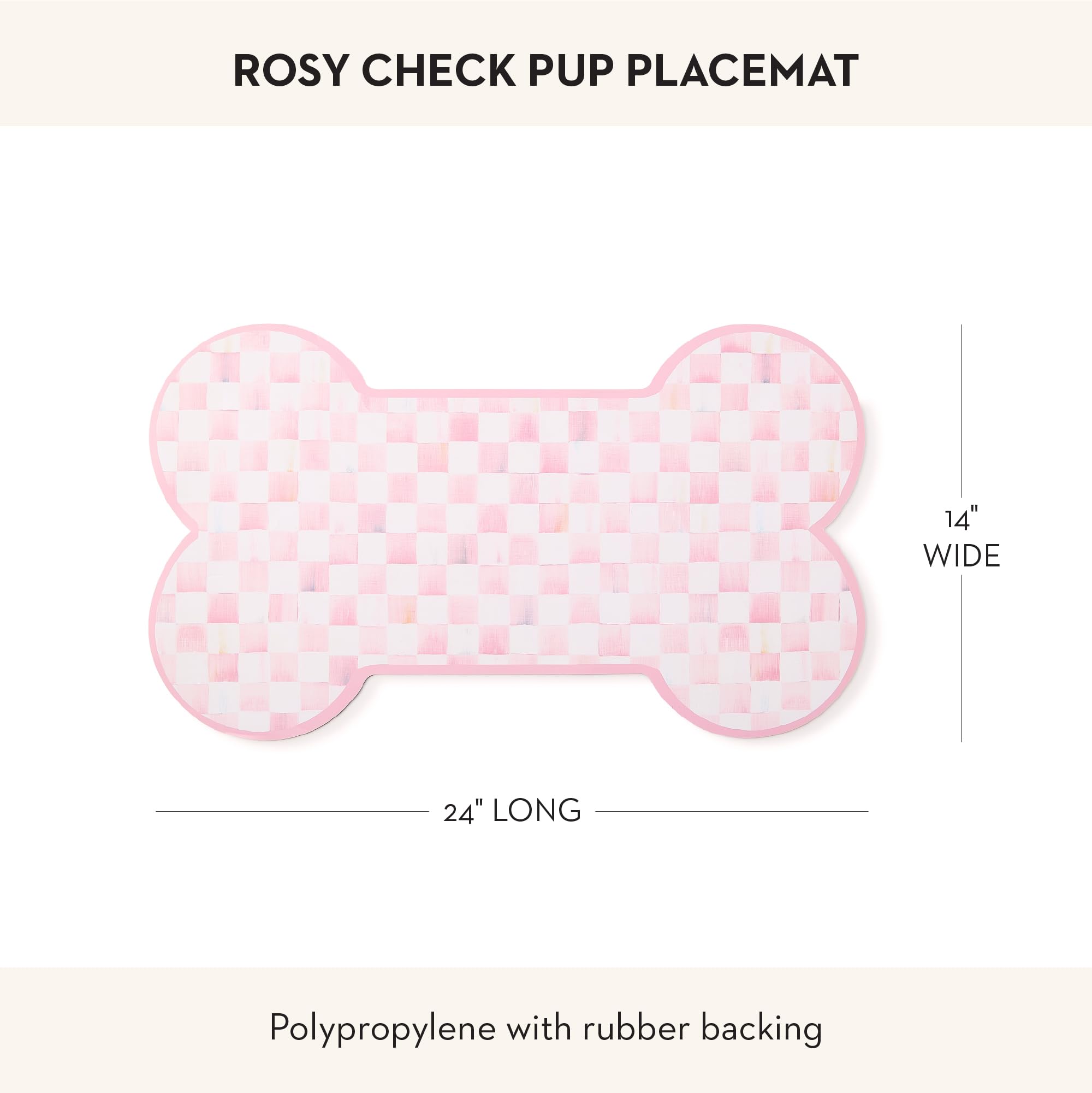 Alfombrilla para cuencos de MACKENZIE-CHILDS con acabado rosado brillante para la mesa.