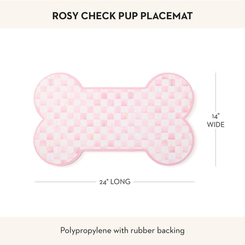 Alfombrilla para cuencos de MACKENZIE-CHILDS con acabado rosado brillante para la mesa.