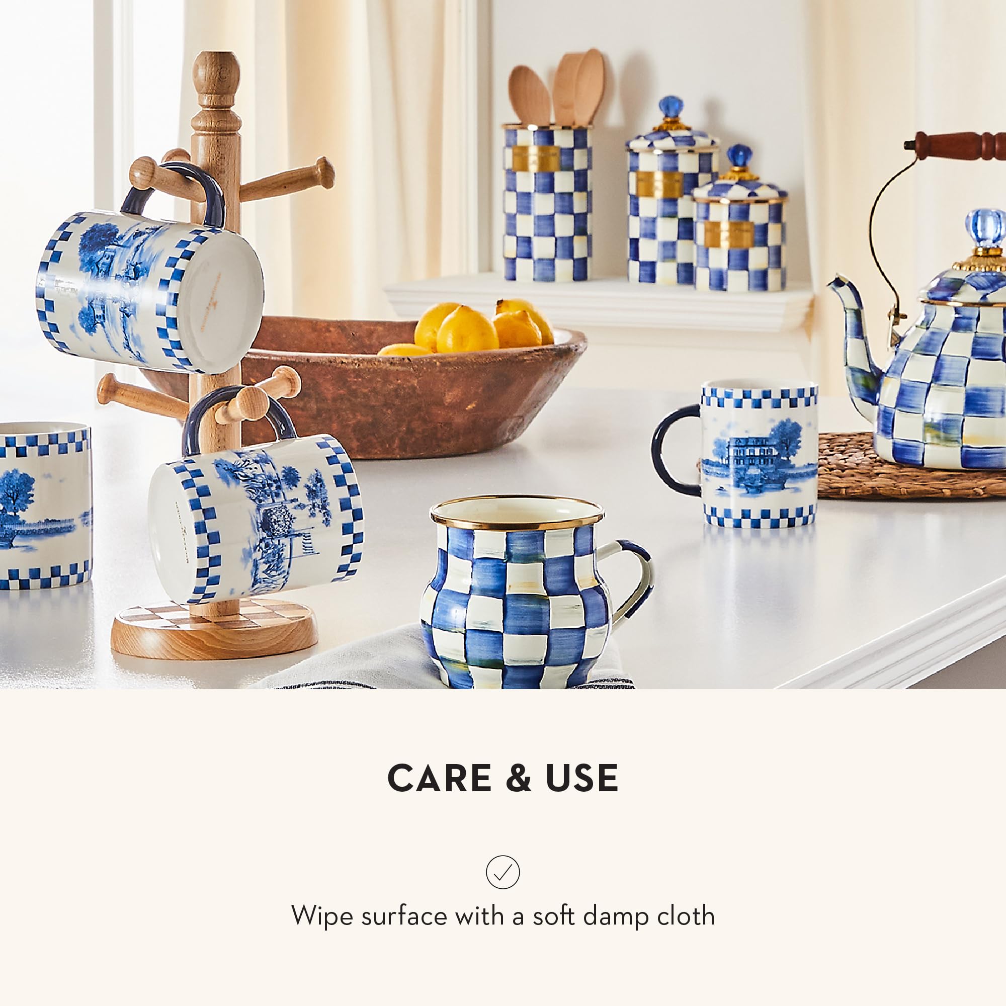 MACKENZIE-CHILDS arbol-tazas cuadros láser para toque distintivo.
