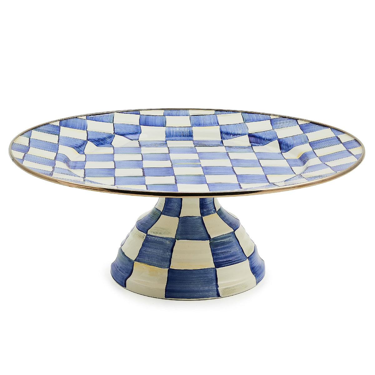 Mackenzie-Childs Bandeja pedestal esmaltada redonda para postres en la mesa