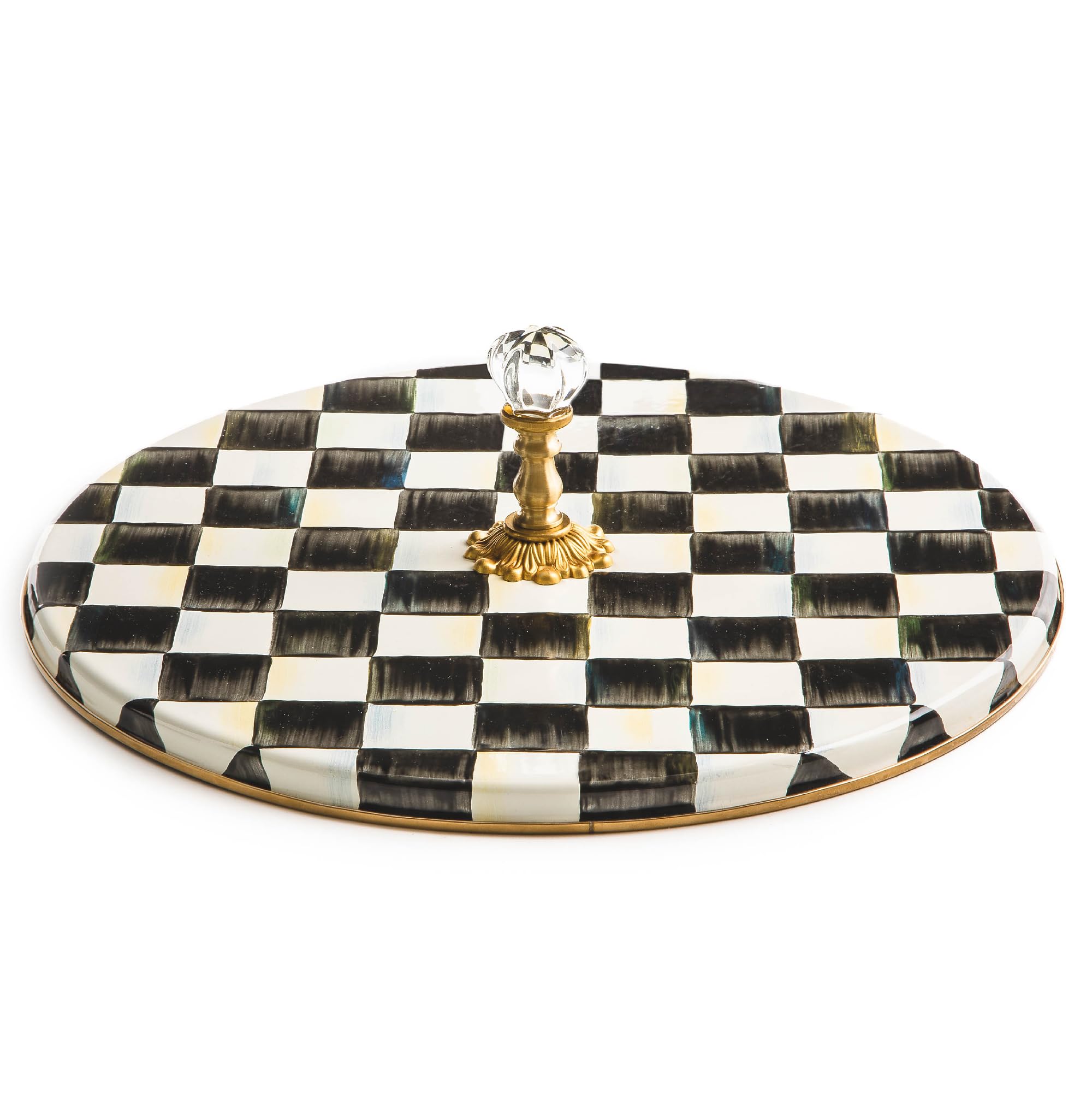 MACKENZIE-CHILDS Curso de Quesos, tablero charcutería con patrón Courtly Check, ideal para impresionar.