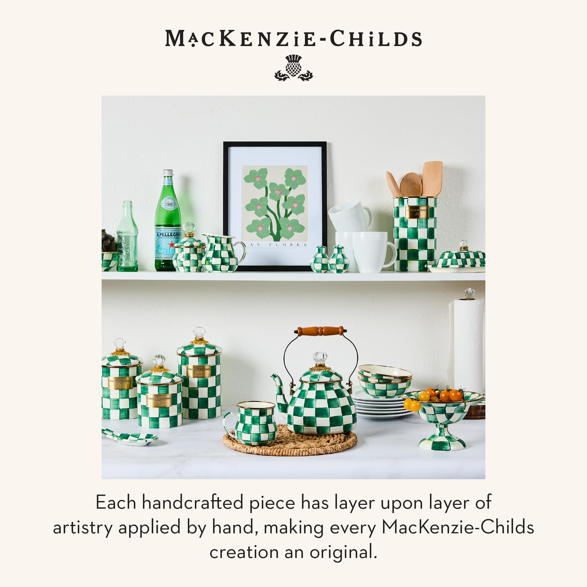 Producto Mackenzie-Childs para amantes del diseño y la decoración del hogar.