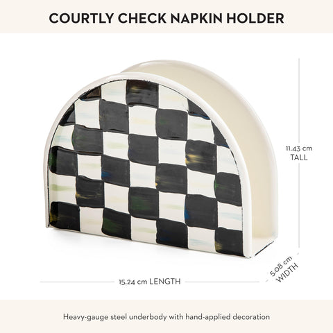 Enfoque de esmalte brillante negro y blanco Courtly Check, Mackenzie-Childs