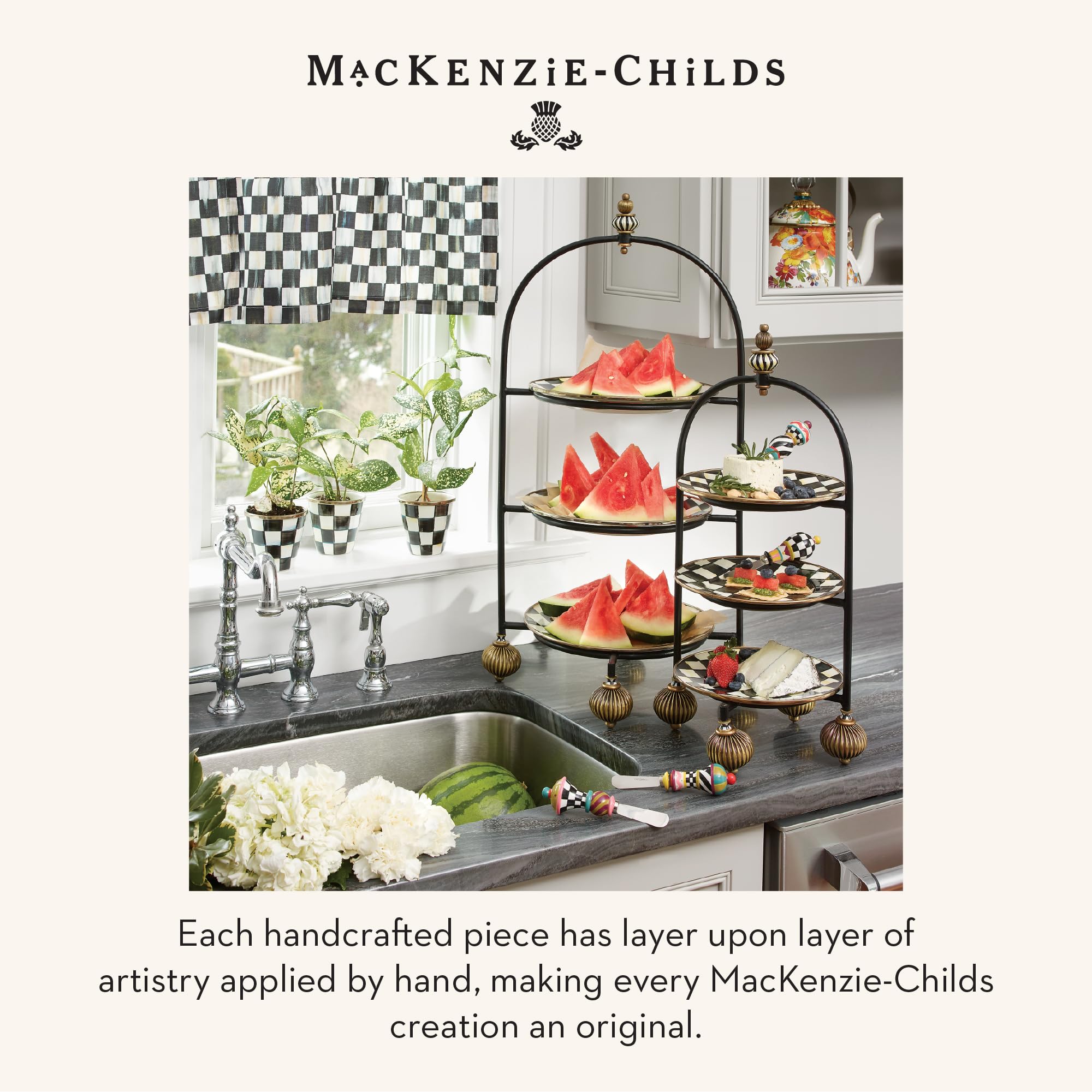 MACKENZIE-CHILDS Jubilee: caja regalo para charcutería, presentación sofisticada.
