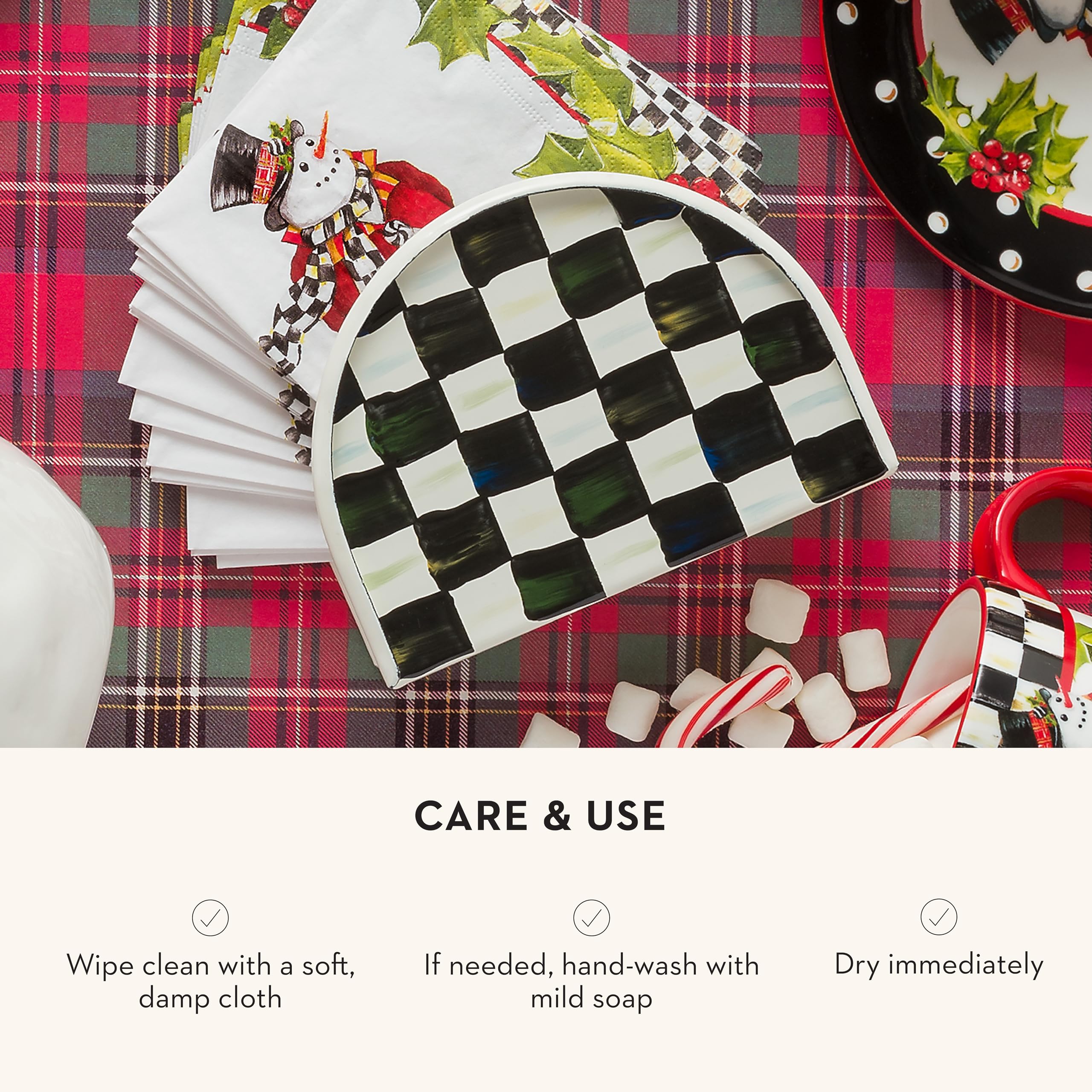 Regalo elegante para mesa con Mackenzie-Childs y Courtly Check