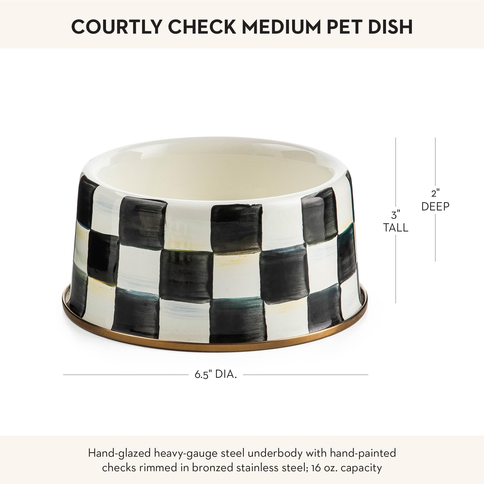 Regalo ideal mackenzie-childs tazon para mascotas courtly check.