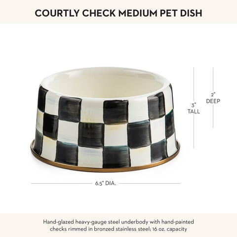 Regalo ideal mackenzie-childs tazon para mascotas courtly check.