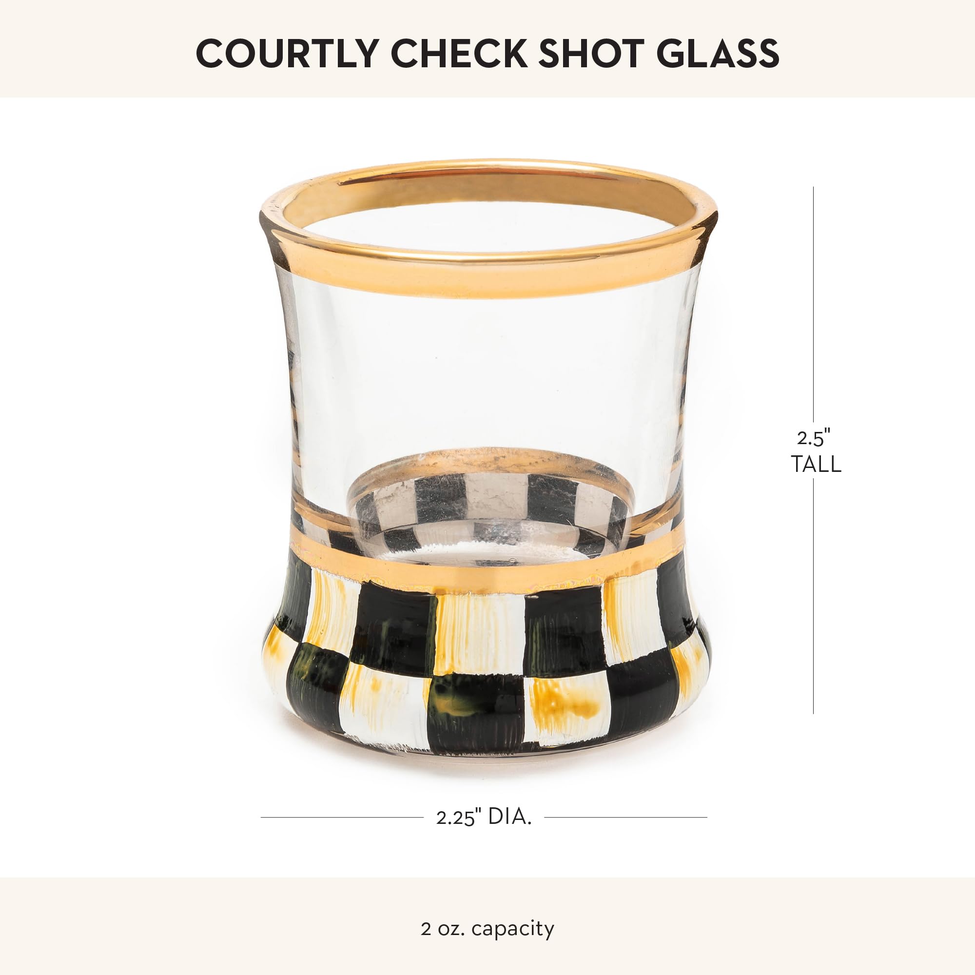 Vaso decorativo MACKENZIE-CHILDS en mesa, perfecto para colección.