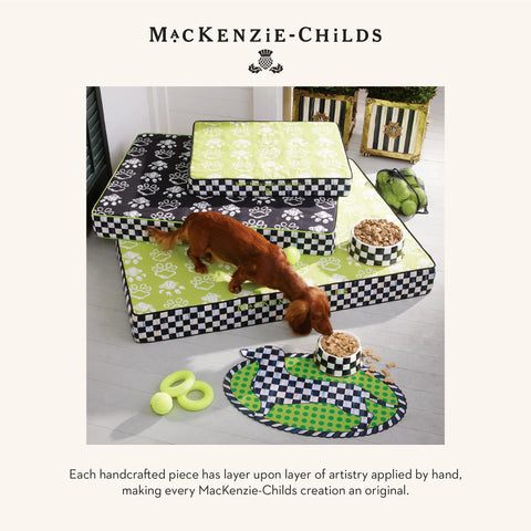 Tazon mascotas esmaltado mackenzie-childs acero interno resistente.