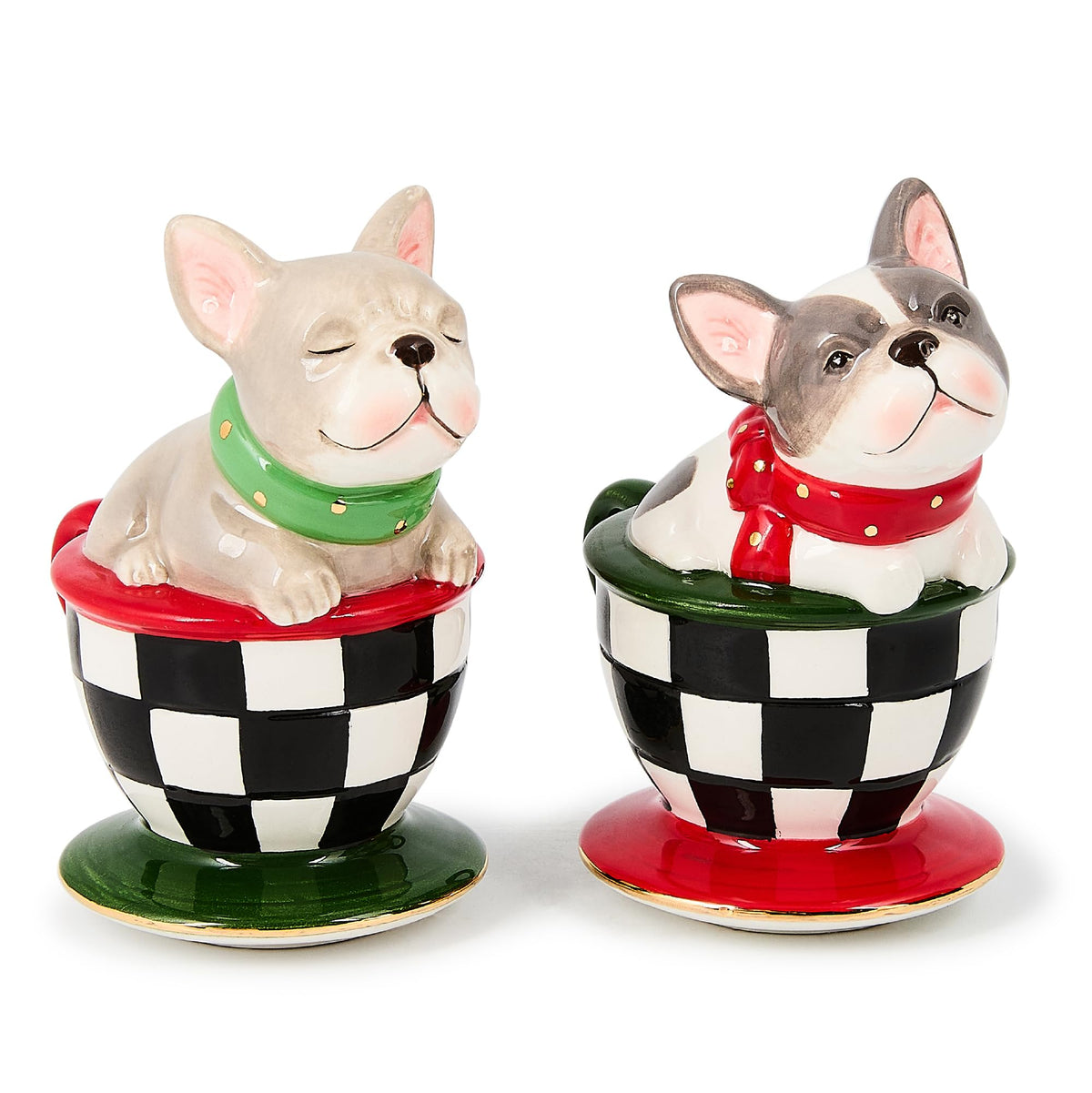 MACKENZIE-CHILDS Bulldog Francés en cerámica, ideal para realzar la mesa.