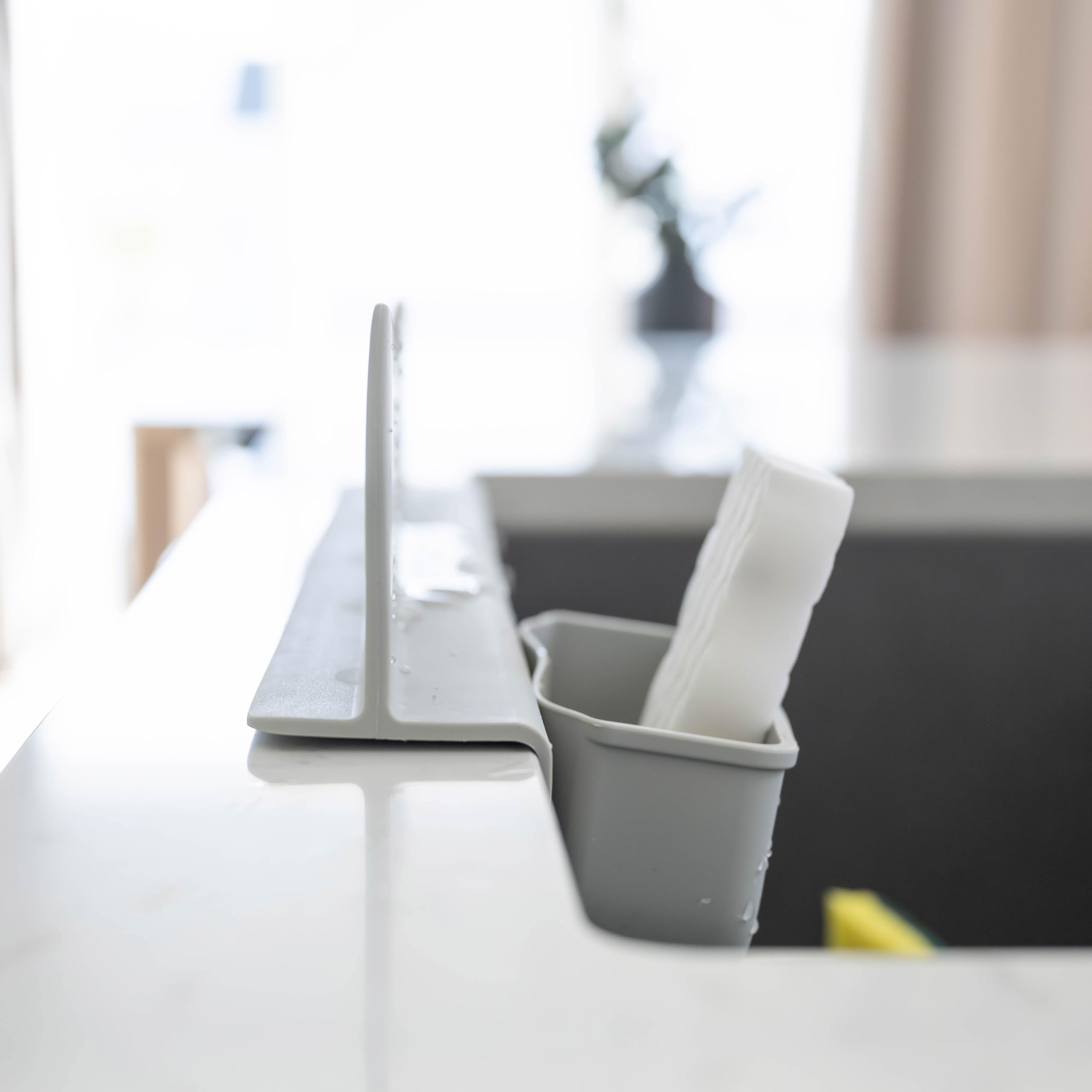MACMED protector-silicona-gris, protección suave de bordes del fregadero.
