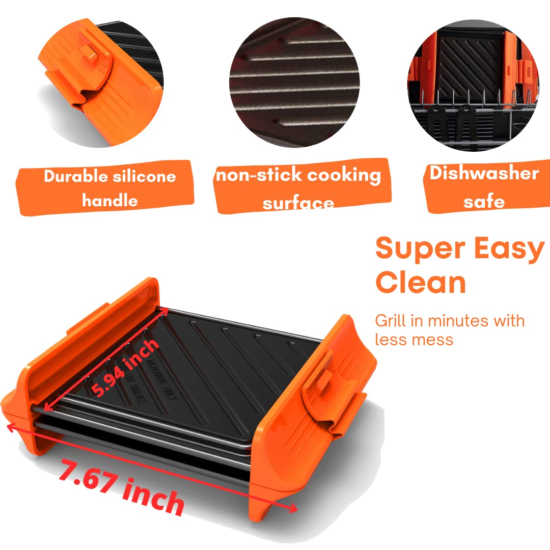Maconee preparador de sándwich microondas, superficie antiadherente y lavable.