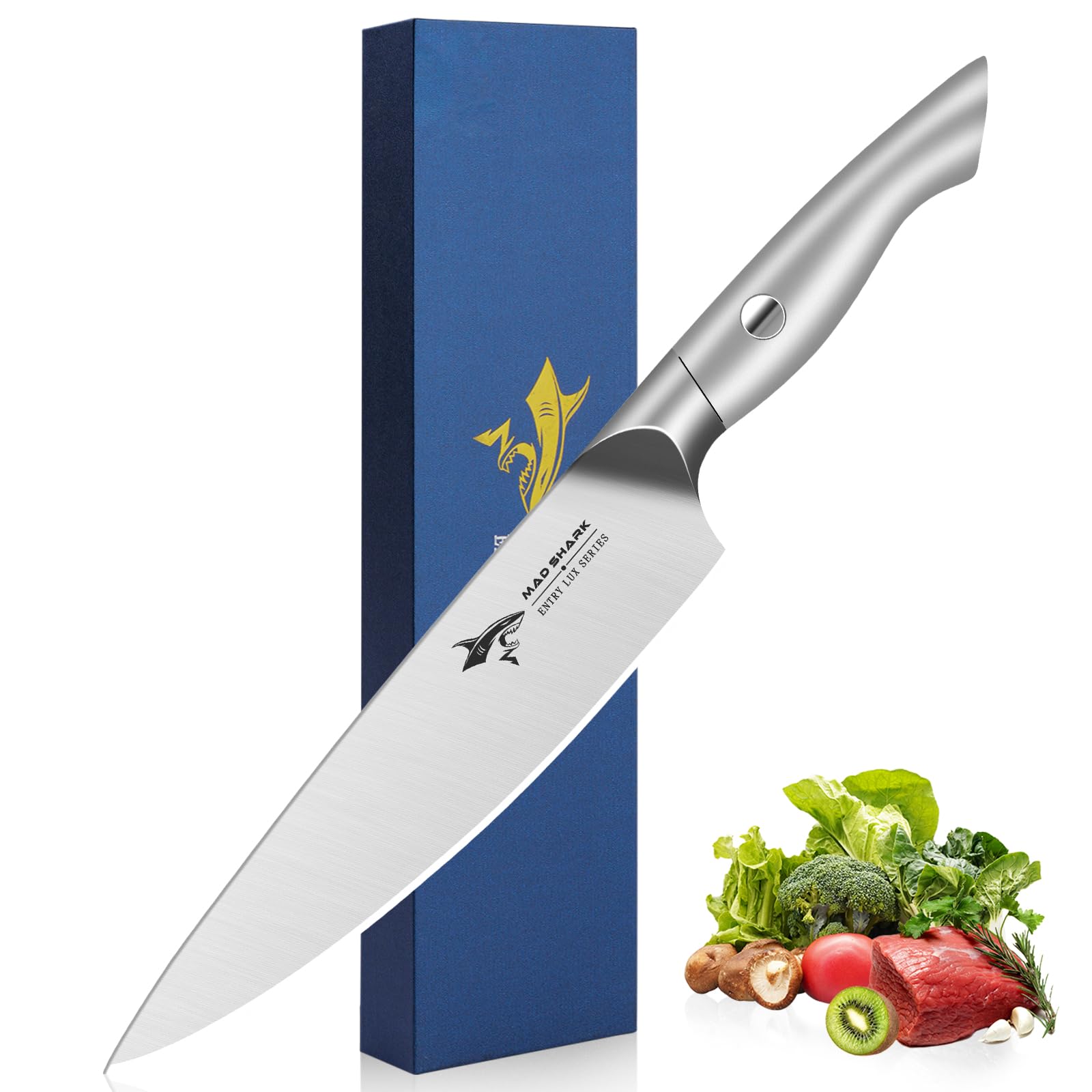 MAD SHARK cuchillo 8 pulgadas con afilado extremo para cortes precisos