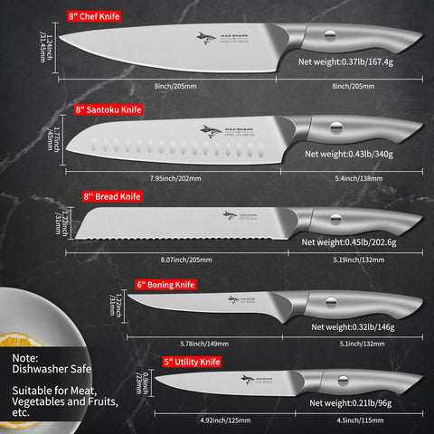 MAD SHARK cuchillo deshuesar de 6 pulgadas para preparar carnes con precisión.