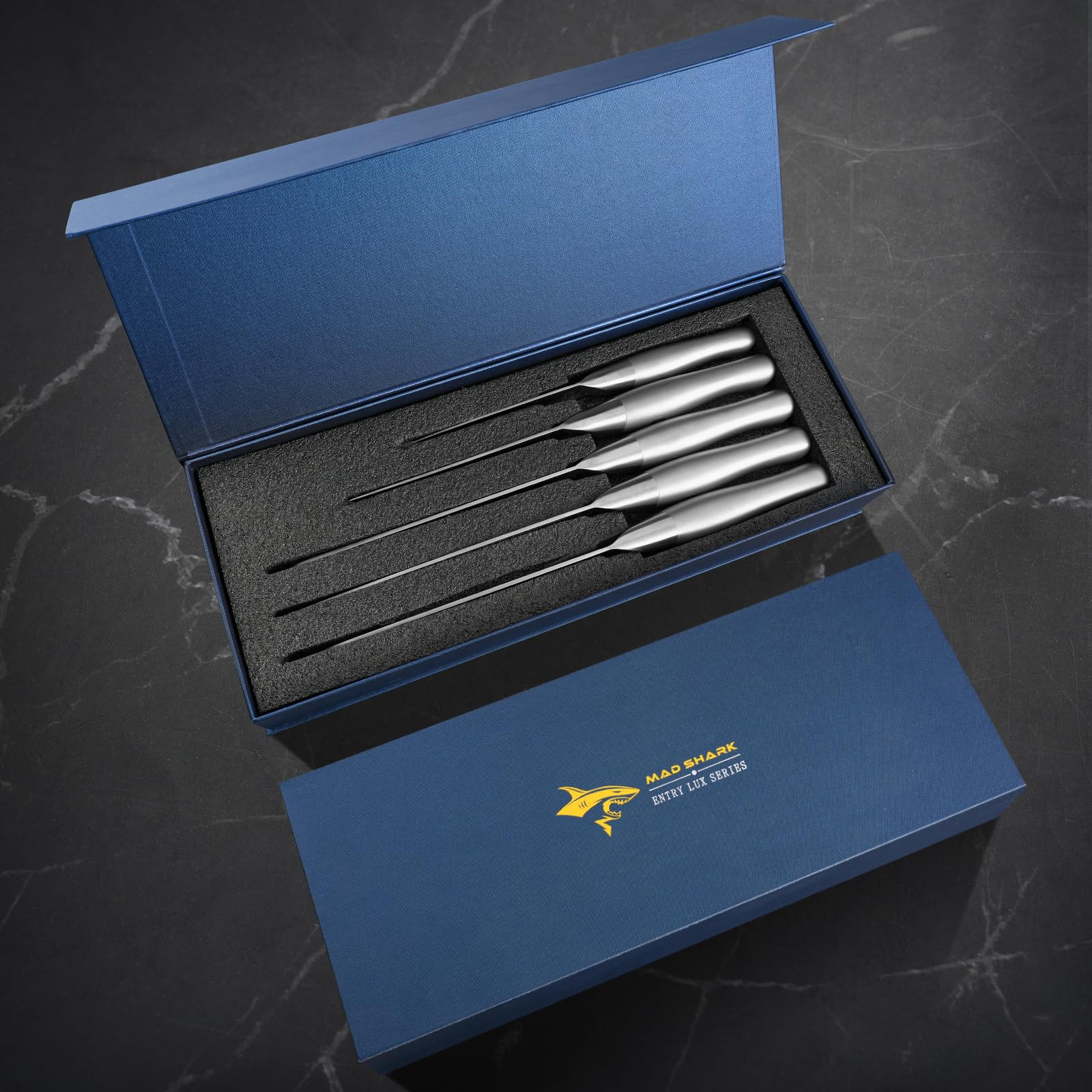 MAD SHARK cuchillo utilidad de 5 pulgadas, ideal para cortes rápidos.