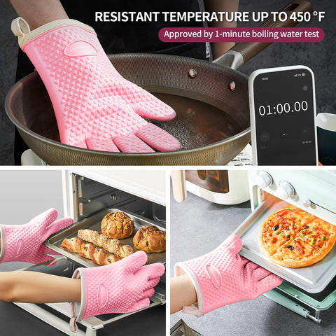 MAD SHARK guantes con dedos en silicona, agarre antideslizante para cocina.
