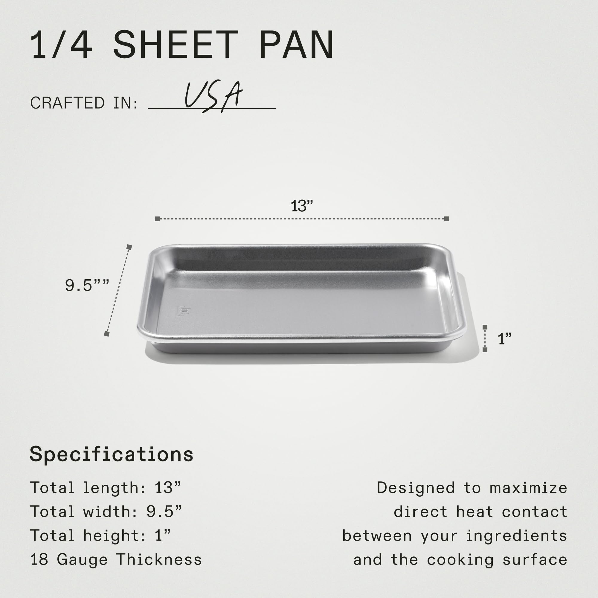 Made In bandeja 9.5x13, duradera para uso diario en cocina profesional.