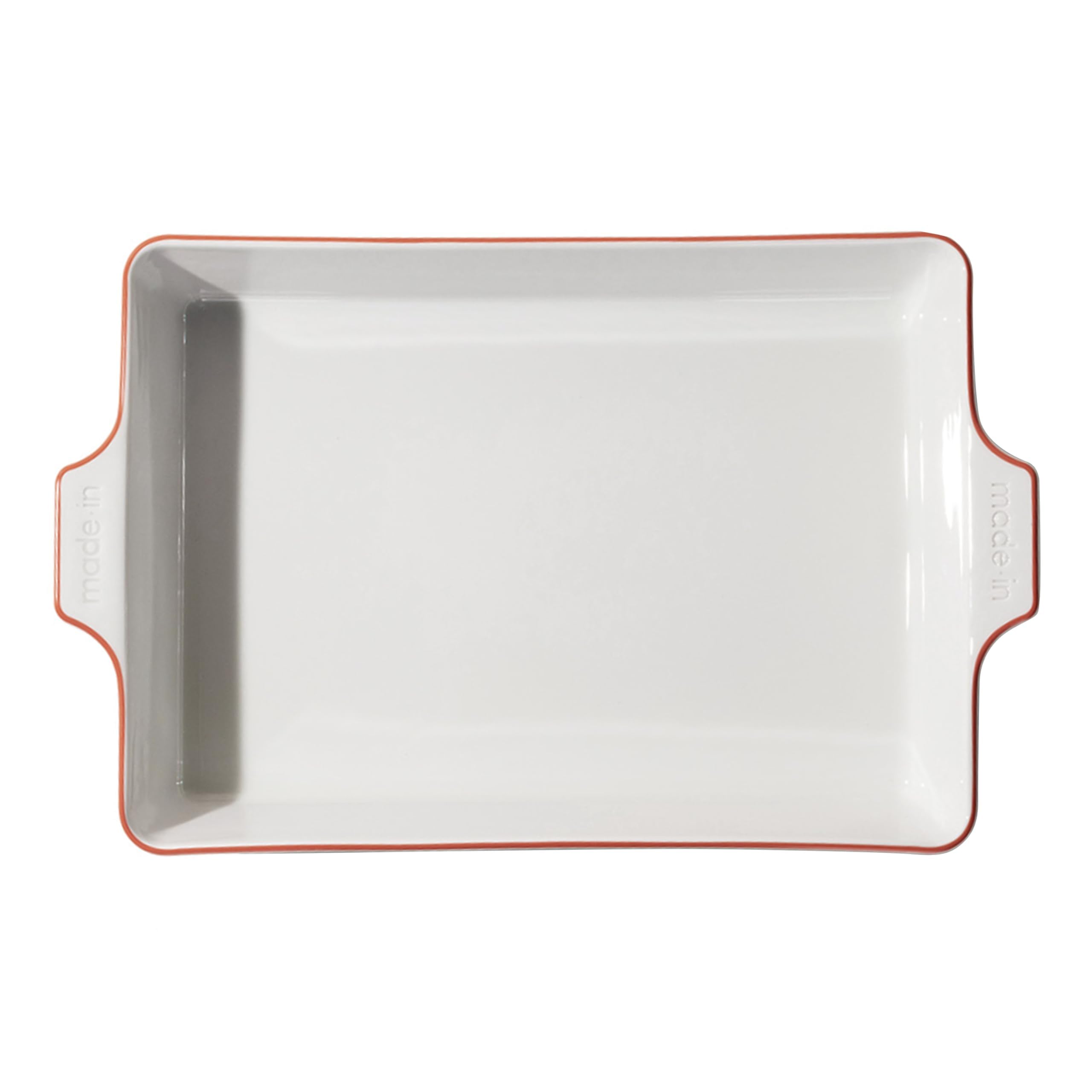 Made In bandeja rectangular hornear borde rojo para recetas crujientes y uniformes