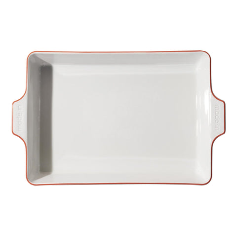 Made In bandeja rectangular hornear borde rojo para recetas crujientes y uniformes
