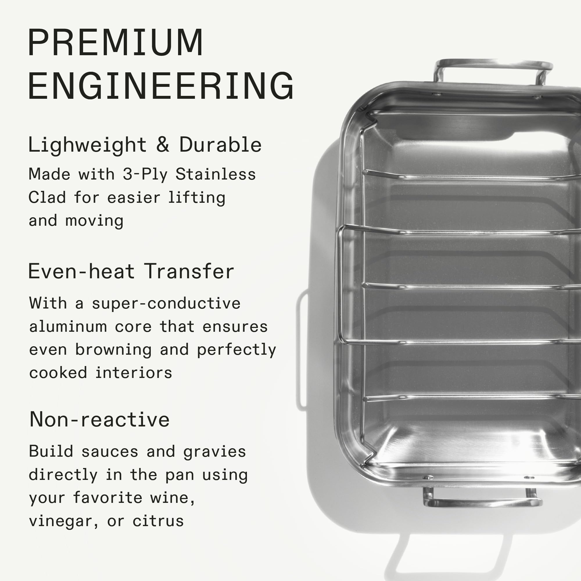 Made In Cookware: calor distribuido uniformemente, núcleo de aluminio, para dorar y hornear.