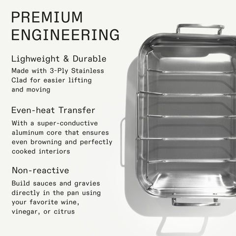 Made In Cookware: calor distribuido uniformemente, núcleo de aluminio, para dorar y hornear.