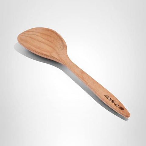 Cuchara de madera Made In, cuenco optimizado para mezclar de forma uniforme.