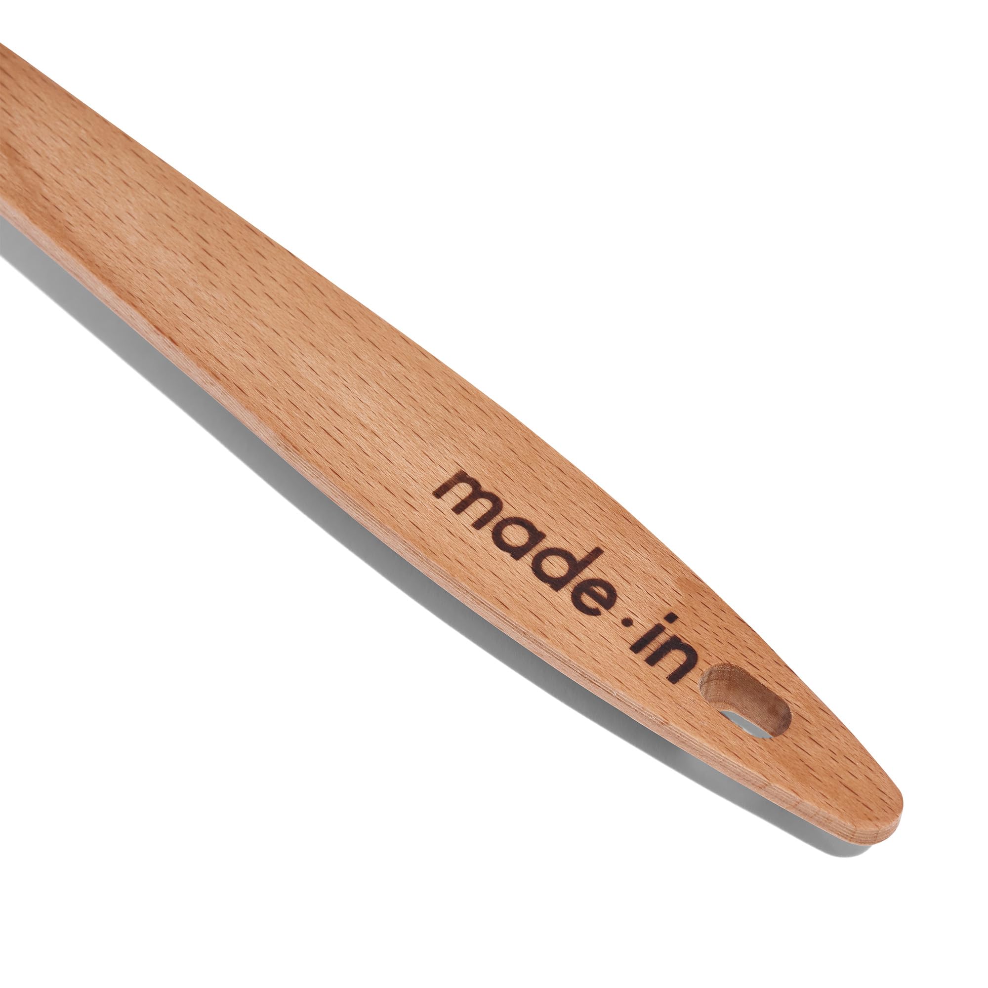 Cuchara de madera Made In para uso en sarten antiadherente sin rayar superficies.