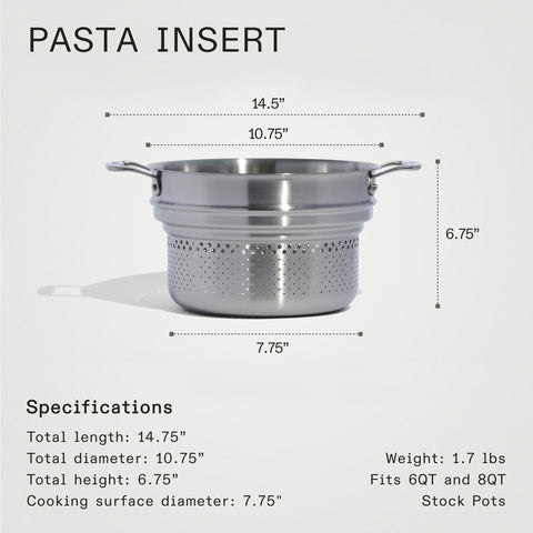 Made In inserto para pasta fabricado en Tailandia con calidad profesional