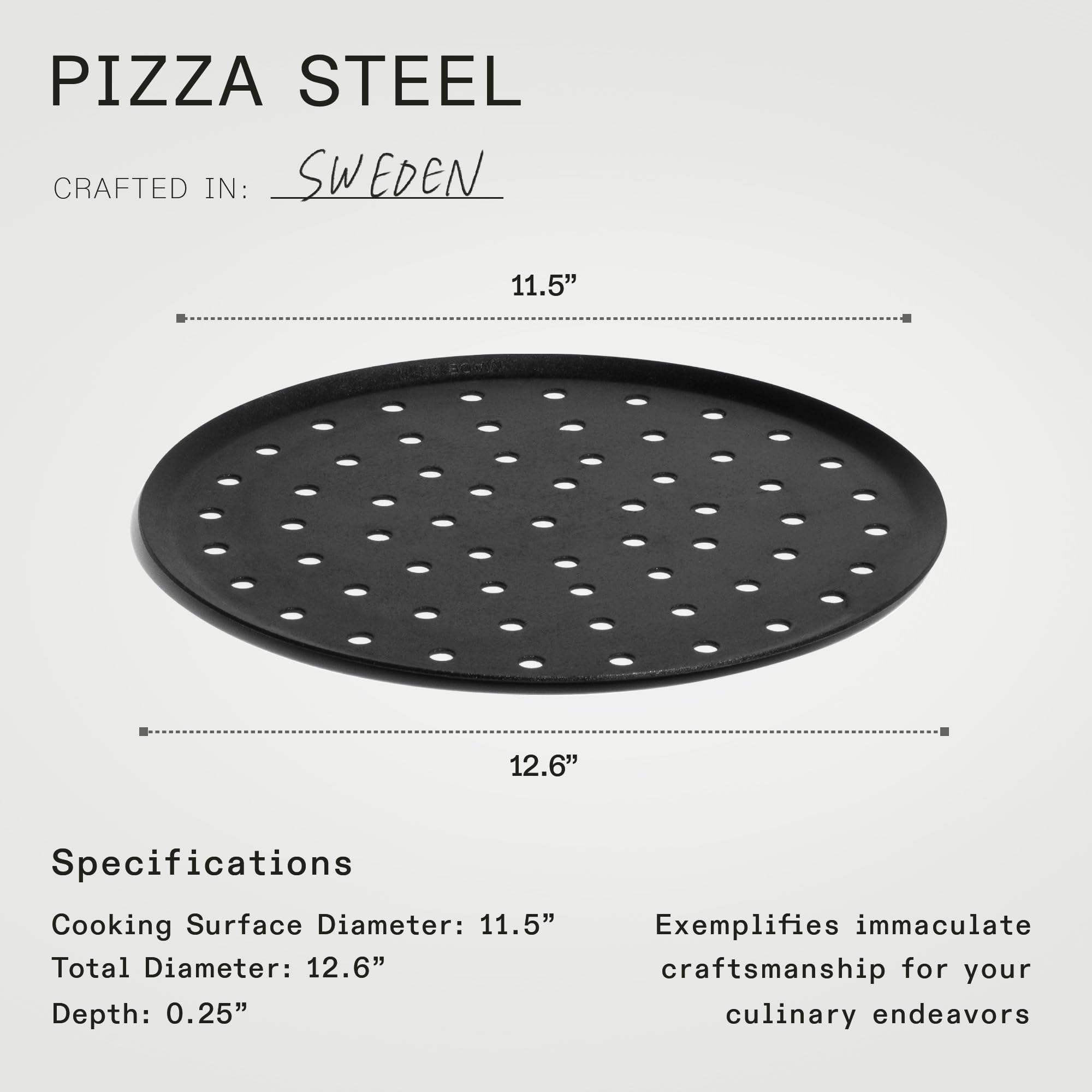 Made In Pizza Steel diseno sueco ligero y duradero para uso diario.