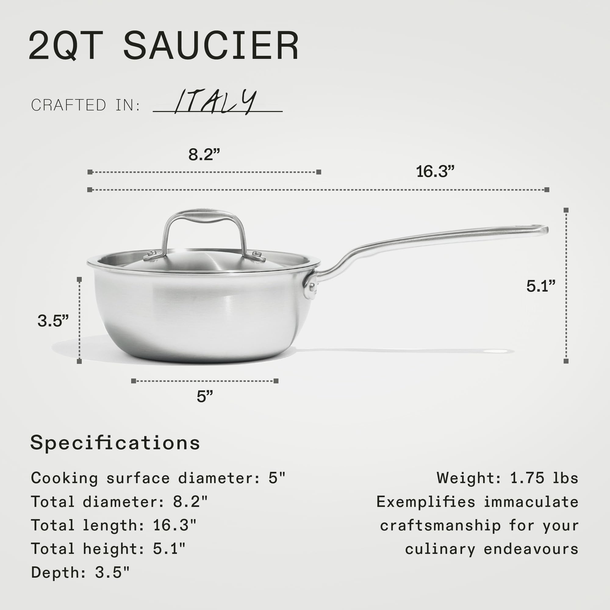 Fabricado en Italia con metales premium para chefs y entusiastas.