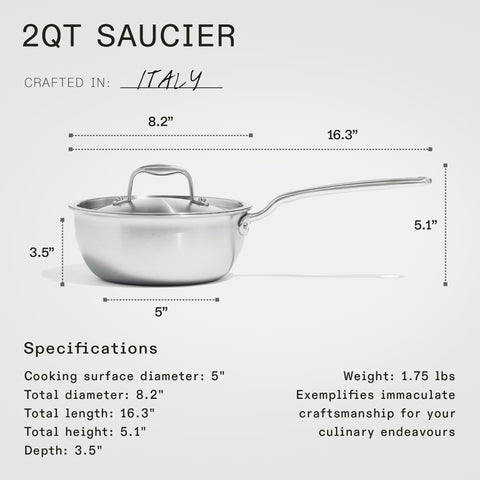 Fabricado en Italia con metales premium para chefs y entusiastas.