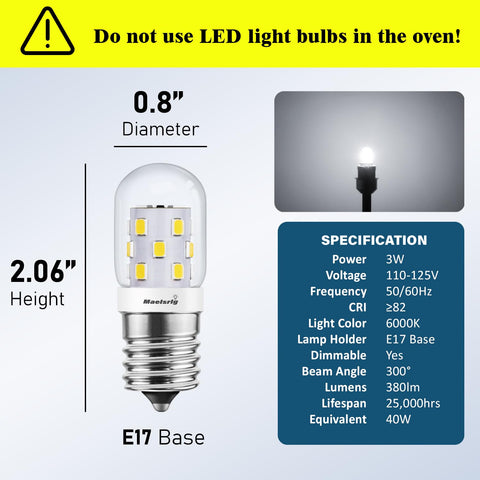 Maelsrlg iluminación LED para microondas con encendido instantáneo y sin retraso