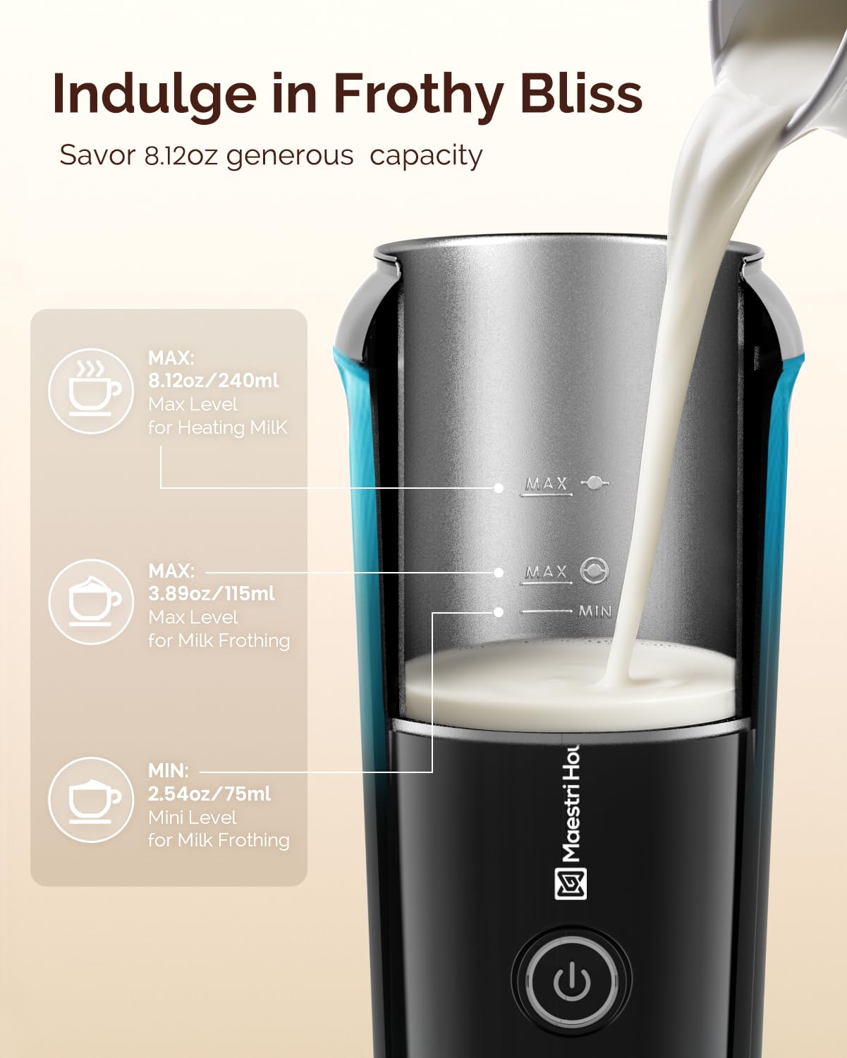 Maestri House espuma mini 75ml para cafés.