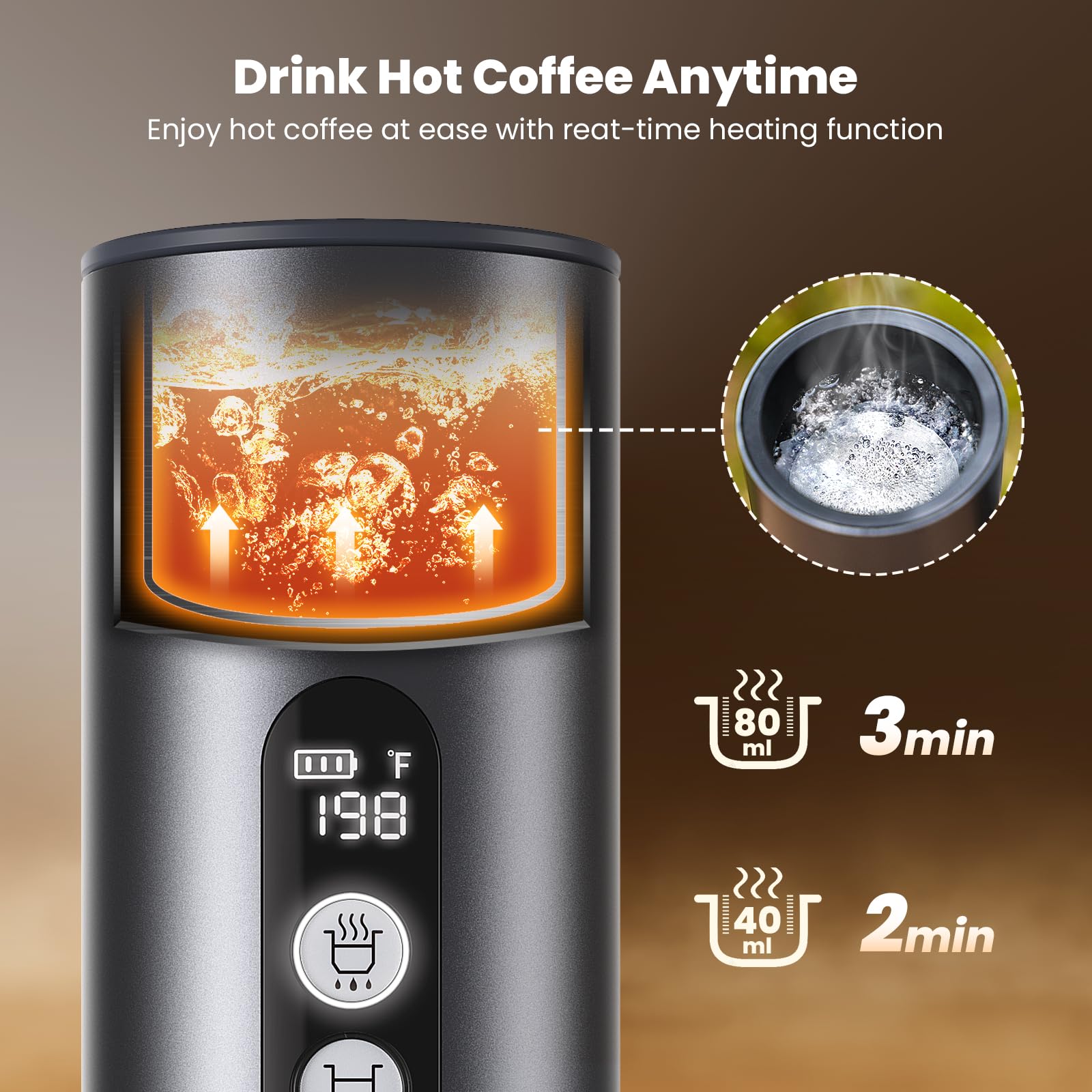 Maestri House cafetera 2-en-1 portátil, compatible con cápsulas y café molido