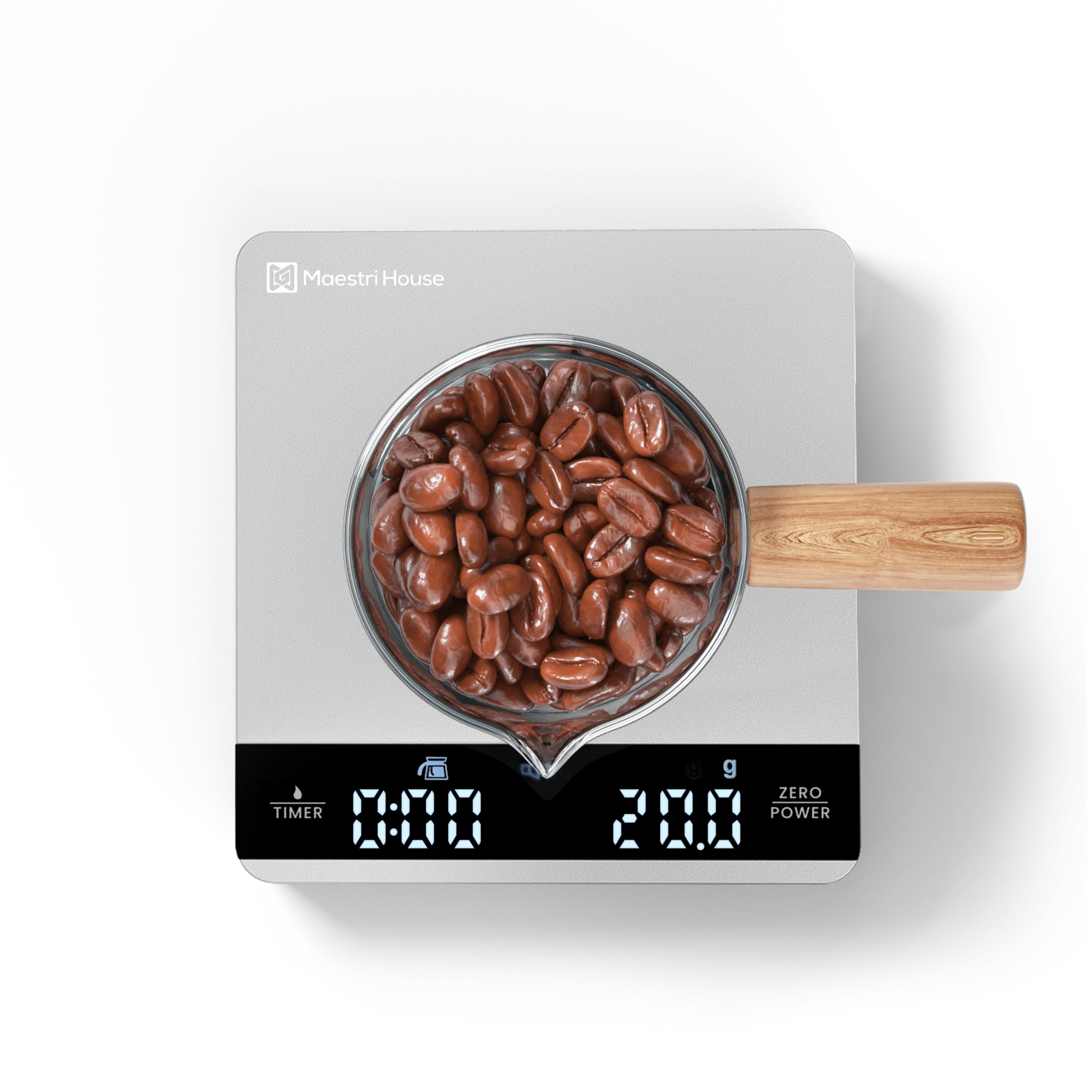 Maestri House: escala mini de espresso en aluminio para medir dosis con precisión constante.