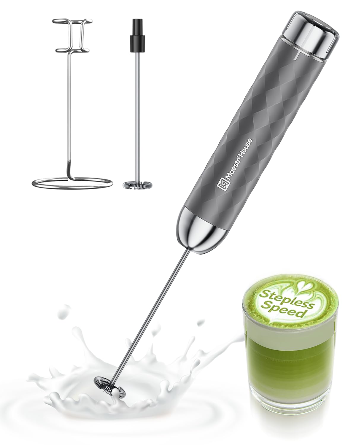 Maestri House LunaFro 2.0 con diseño ergonómico para batir leche cómodo y eficiente.