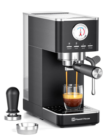 Maestri House máquina espresso con bomba ULKA para extracción estable y sabor intenso.
