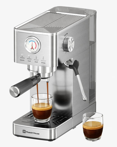 Maestri House: máquina de café expreso ULKA 20 bar para extracción estable y sabor intenso.