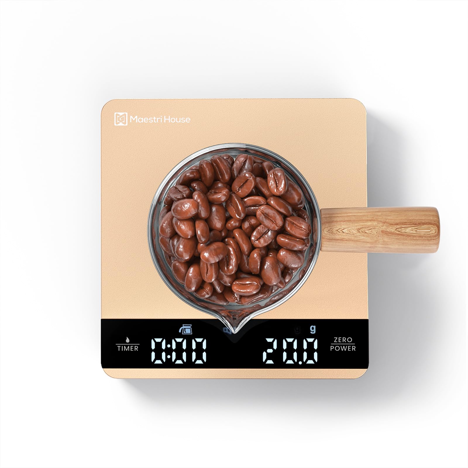 Maestri House Mini Bascula espresso temporizador dorado para precisión diaria