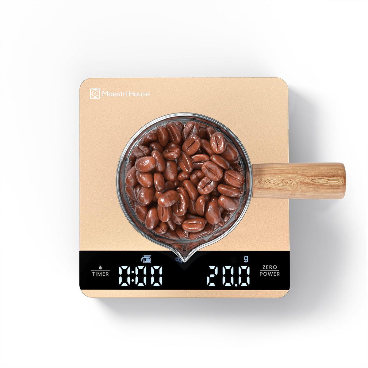 Maestri House Mini Bascula espresso temporizador dorado para precisión diaria