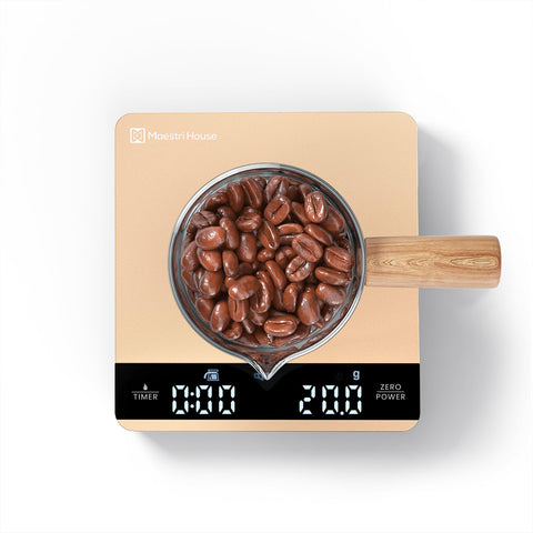 Maestri House Mini Bascula espresso temporizador dorado para precisión diaria