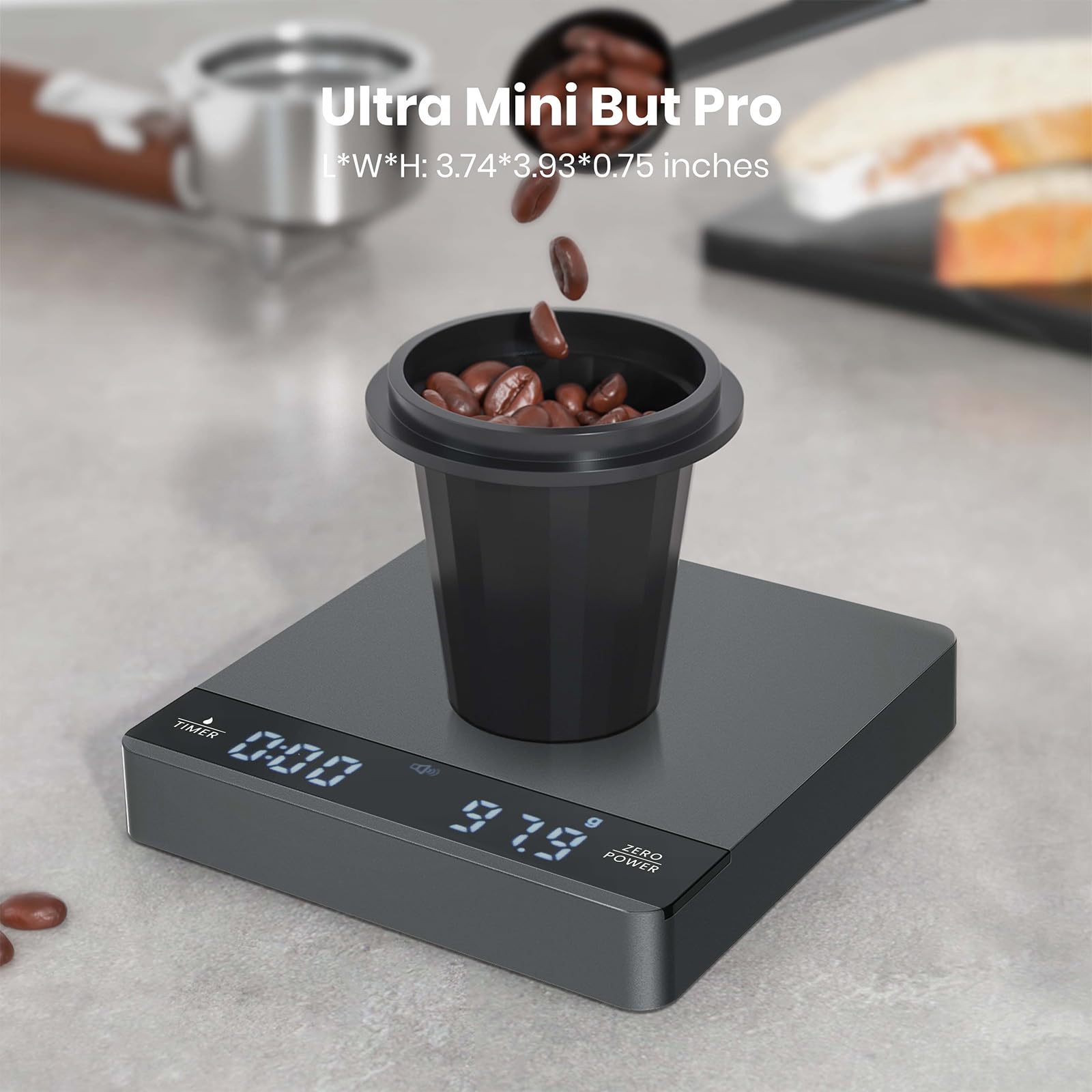 Maestri House Mini Scale precisión 0.1 g para espresso y vertido filtrado.