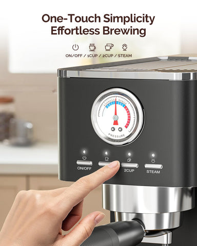 Maestri House operación con un toque para café rápido y delicioso.